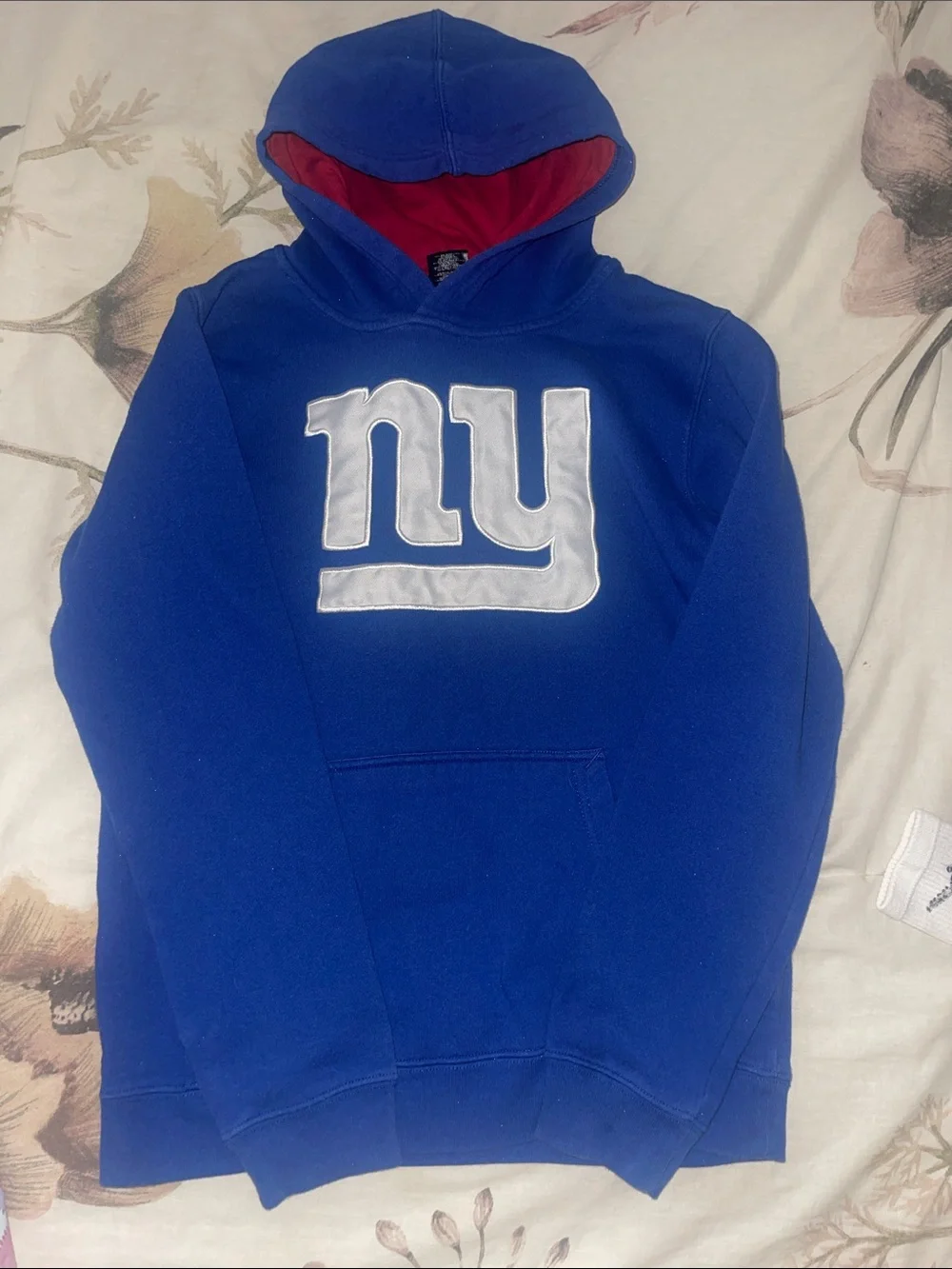 NFL Royal Blue Pullover Hoodie with White 'ny' Chest Patch